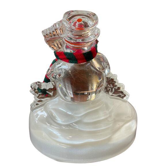 Cristal d'Arques Snowman Music Box Frosty Winter Christmas Holiday Decor France - Picture 3 of 15
